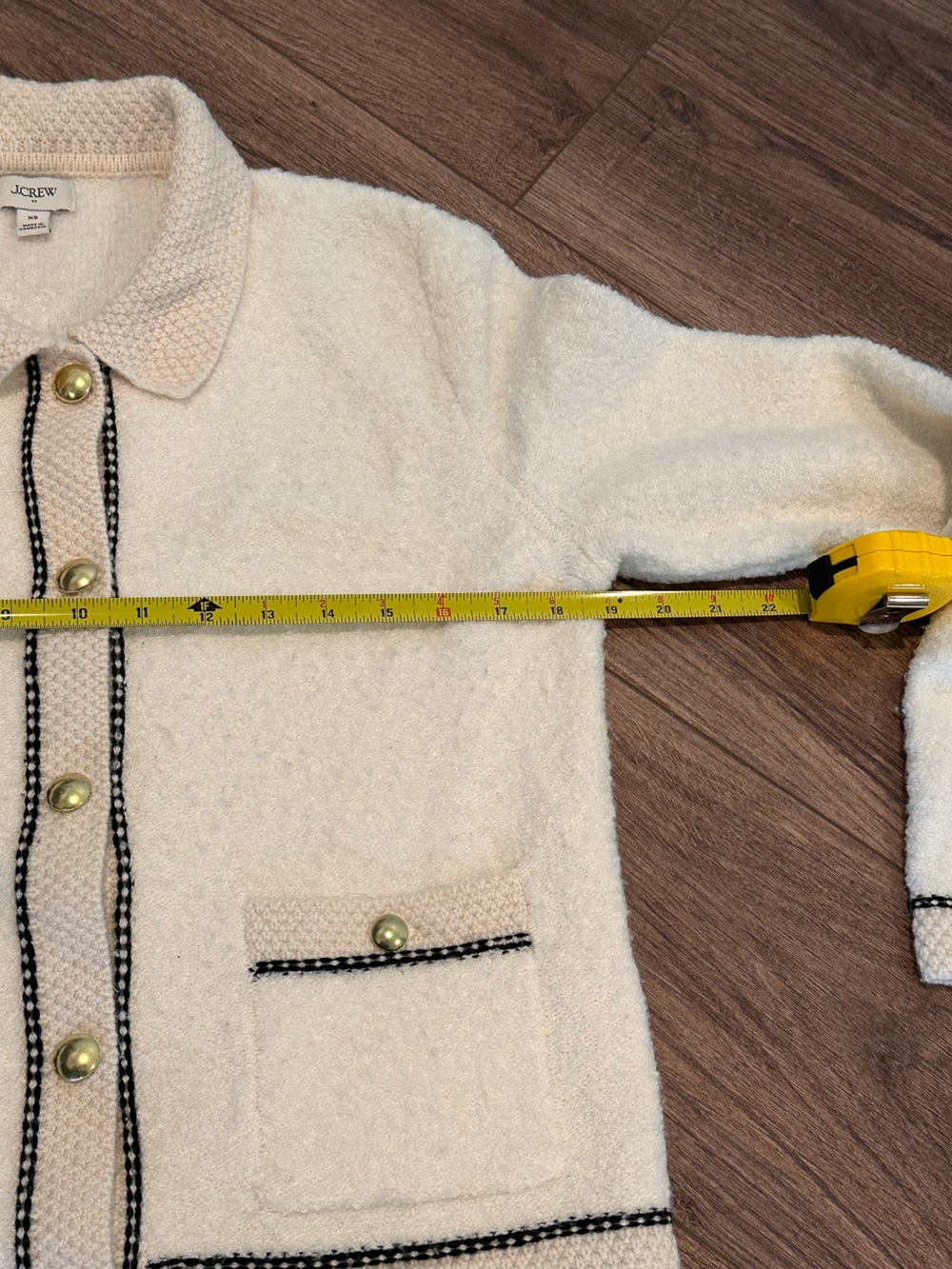J. Crew Ivory Bouclé Lady Jacket Cardigan Sweater XS - Picture 8 of 9